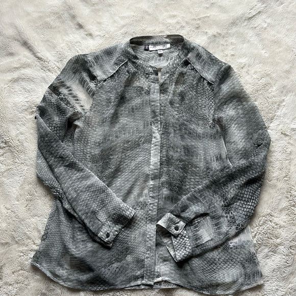 Jennifer Lopez Snake Sheer Blouse – Size S | Y2K Glam | Button-Up Look | - Picture 1 of 6